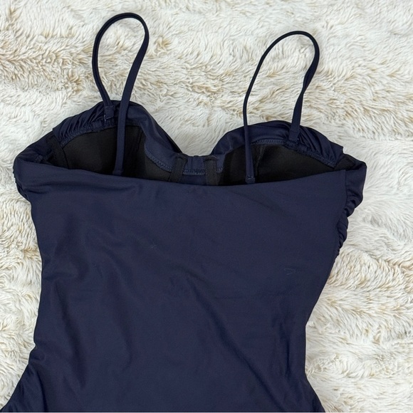 J. Crew Twist-front Bandeau One-piece Swimsuit NAVY BLUE - Picture 8 of 8
